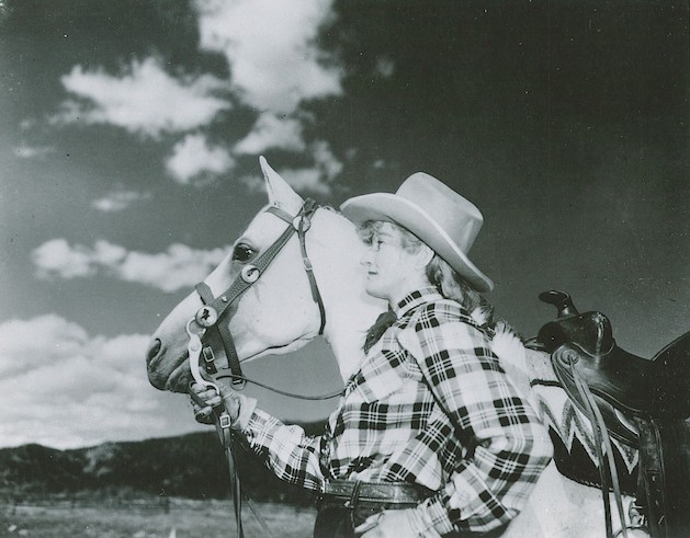 Mari Sandoz at the Van Vleet ranch, Lazy VV, Colorado, 1942