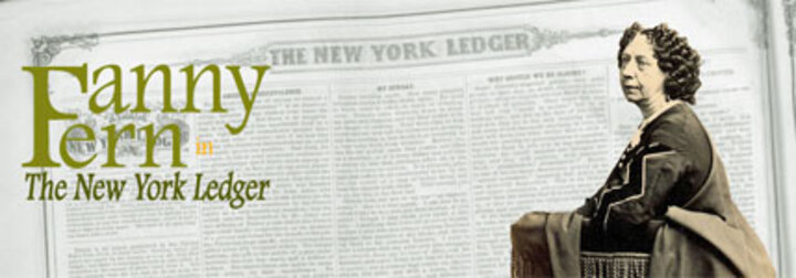Promotional image for Fanny Fern in the New York Ledger.