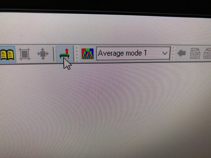 Photo of screen with a button selected.