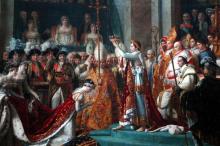 This painting by Jacques-Louis David depicts the infamous ceremony of Napoleon Bonaparte officially assuming the title of Napoleon I, Emperor of the French People. It is one of many images included in COVE, along with texts.